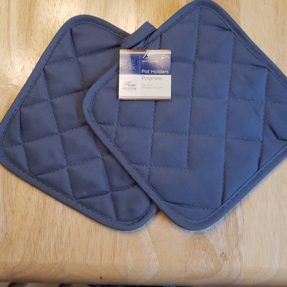 Pocket pot holder set. Gray & Turquoise - Picture 4 of 5